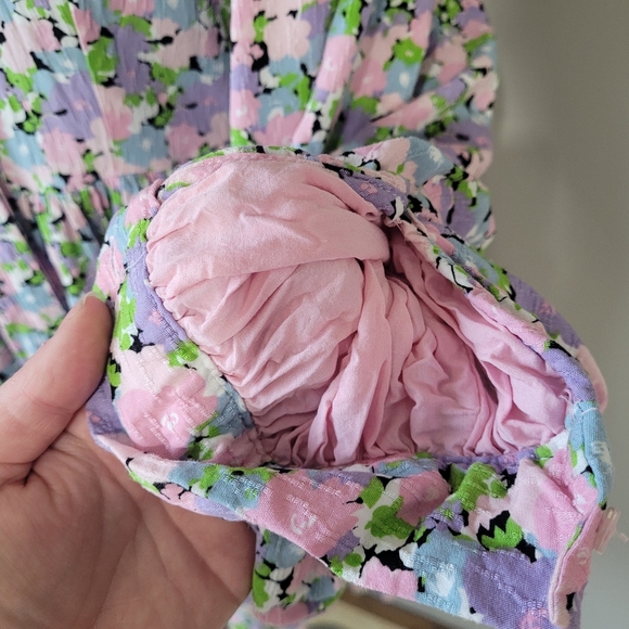 Selected Femme Judita Floral Shirt Dress w Statement Sleeves retro print - Picture 9 of 11